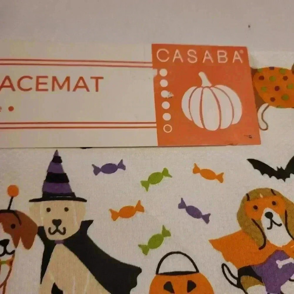 Casaba Halloween Dog Kitchen Place Mats Set Of 4 New 13x19in - Picture 2 of 6